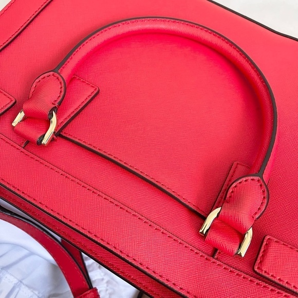 Michael Kors Dillon Tp Zip Med Satchel Sangria - Picture 5 of 8